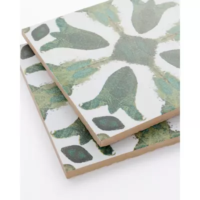 Laura Park La Fleur Forest Green 6-by-6-inch porcelain wall and floor tile (684359)